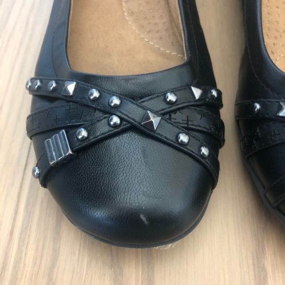 Cliffs by white mountain Hendrix Black leather flats round toe size 7.5 - Picture 9 of 9